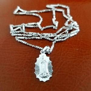 Sterling Silver Guadalupe Kid's Necklace. New